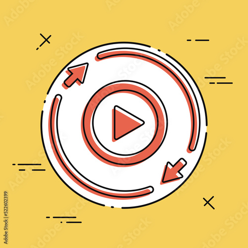 Steady multimedia services 24/7 - Vector web icon