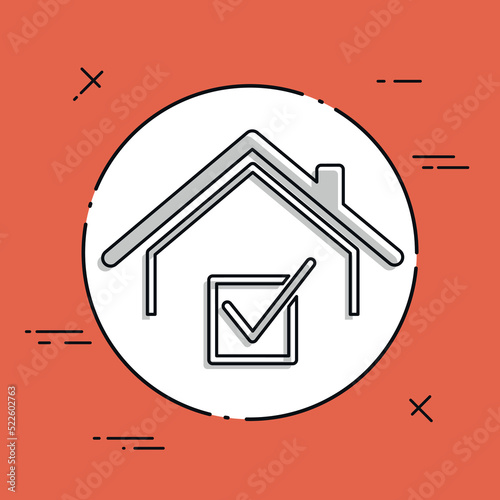 Checking house - Vector web icon