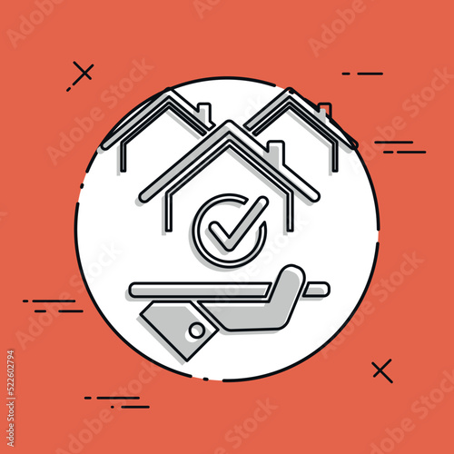 Choose the perfect house - Vector web icon