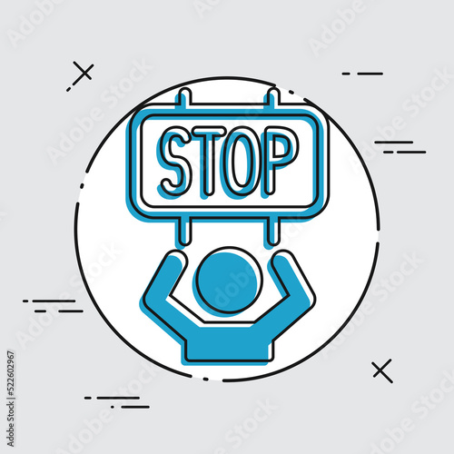 Protest for the stop - Vector web icon