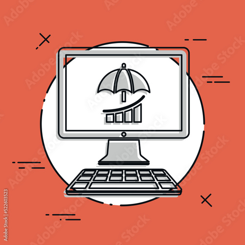 Profits secure on internet - Vector flat icon