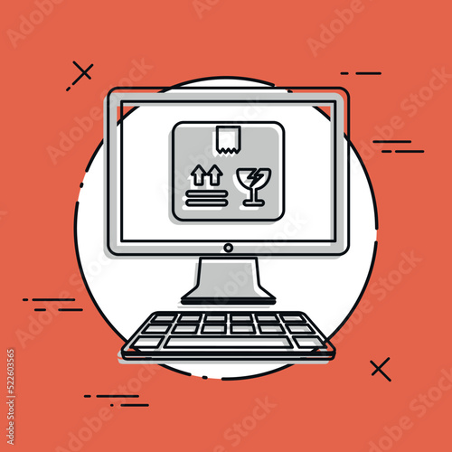 Delivery internet service - Vector flat icon
