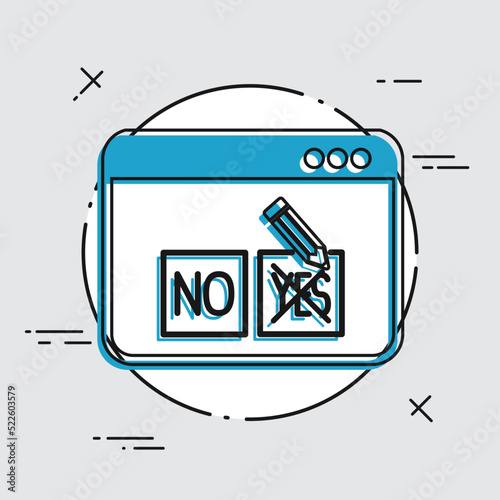 Check web option - Approve or decline - Vector flat icon