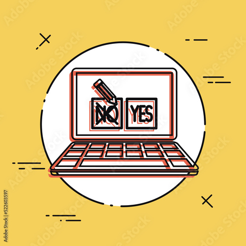 Check web option - Approve or decline - Vector flat icon