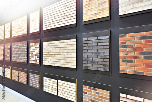 Brick decorative wall panels on construction store