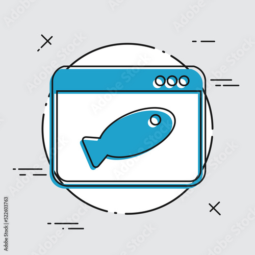 Online food shop - Fish - Vector flat icon