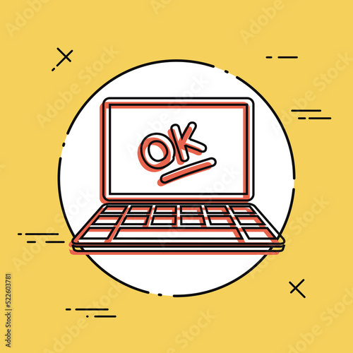 Ok result - Approved application - Vector flat icon