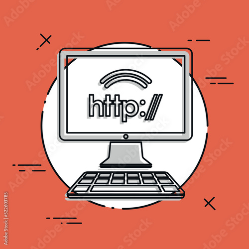 Http web connection - Vector flat icon