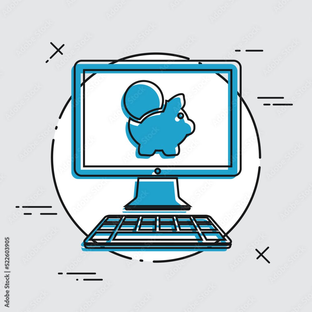 Money saving website services - Vector flat icon Money saving website services - Vector flat icon