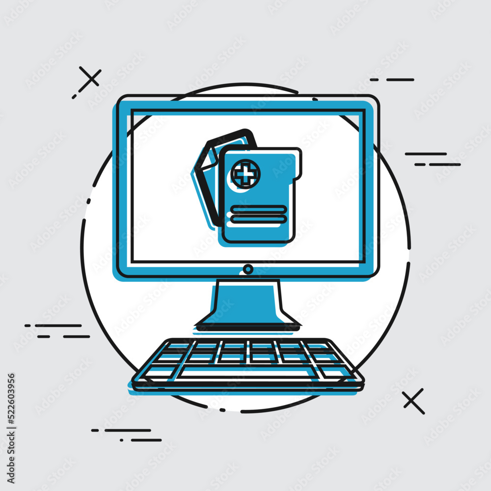 Software for medical activity - Vector flat icon Software for medical activity - Vector flat icon