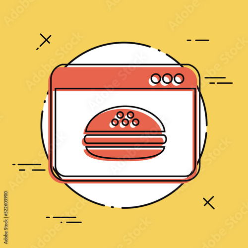 Fast food online - Vector flat icon