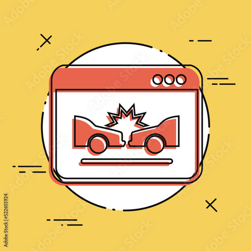 Car crash - Web assistance service - Vector flat icon