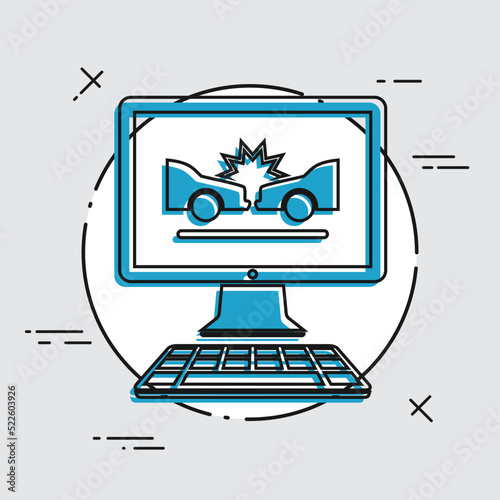 Car crash - Web assistance service - Vector flat icon