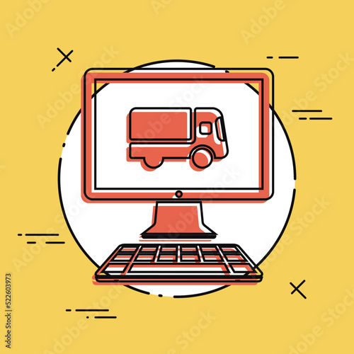 Home delivery - Internet buy - Vector flat icon