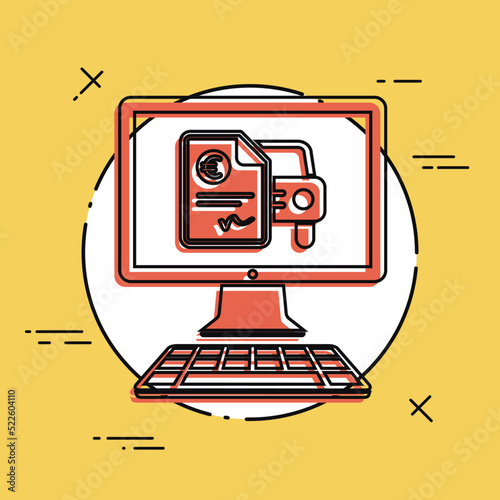 Automotive online quote - Euro - Vector flat icon