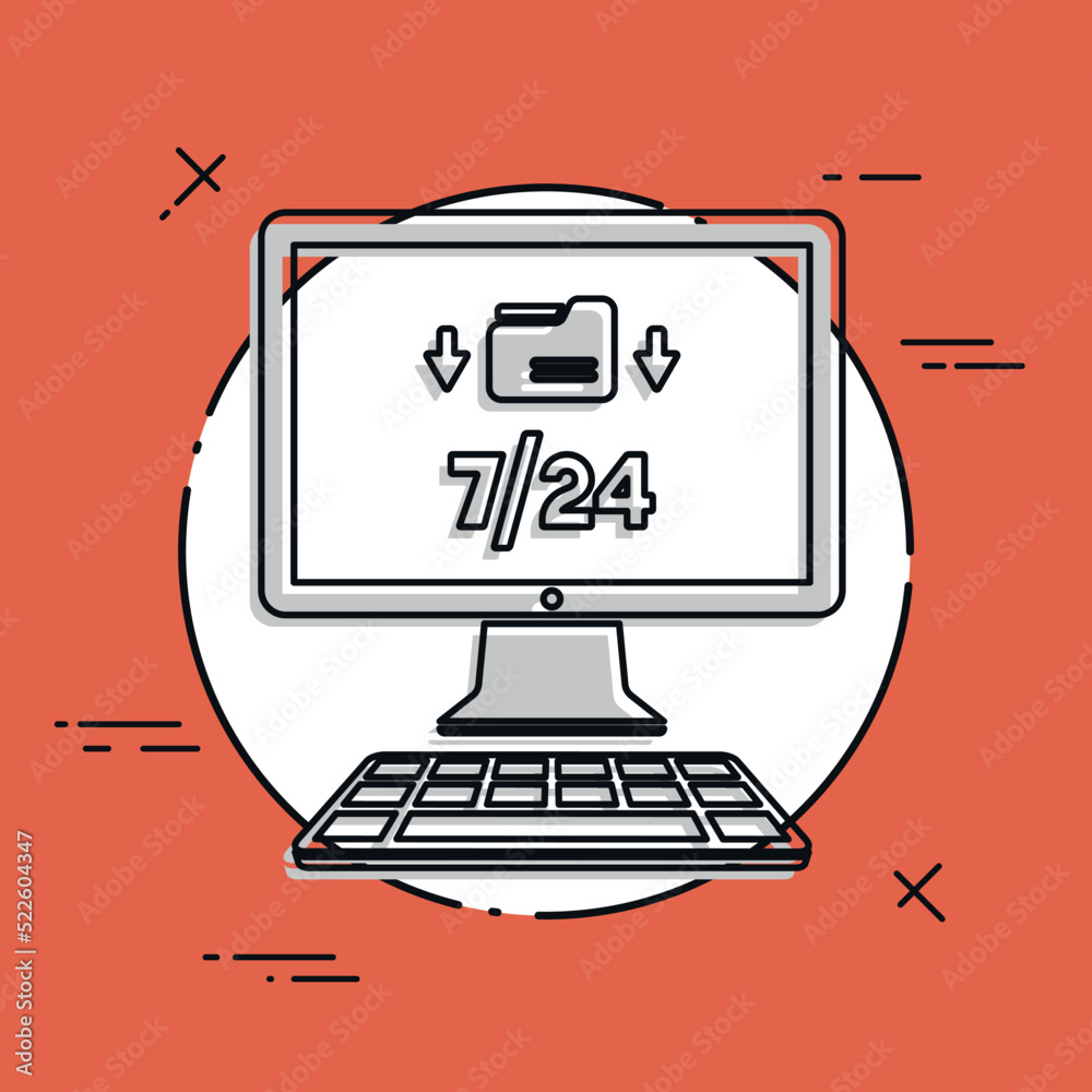 Download available 7/24 - Vector flat icon Download available 7/24 - Vector flat icon