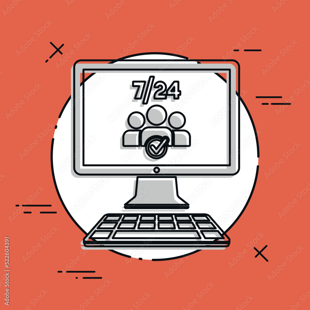 7/24 web team - Vector flat icon 7/24 web team - Vector flat icon