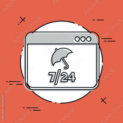 Full computer protection - Vector flat icon