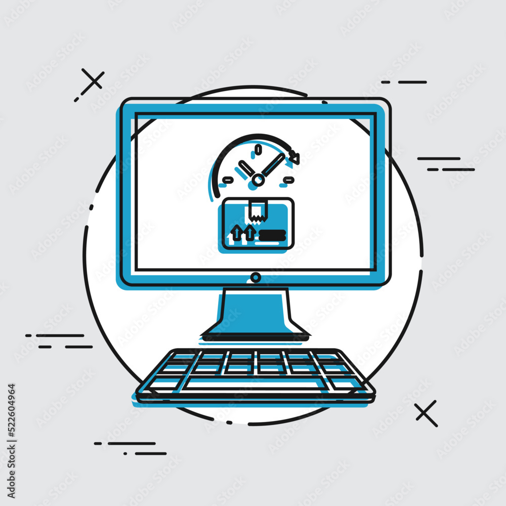 Agree delivery time of the package - Vector flat icon Agree delivery time of the package - Vector flat icon