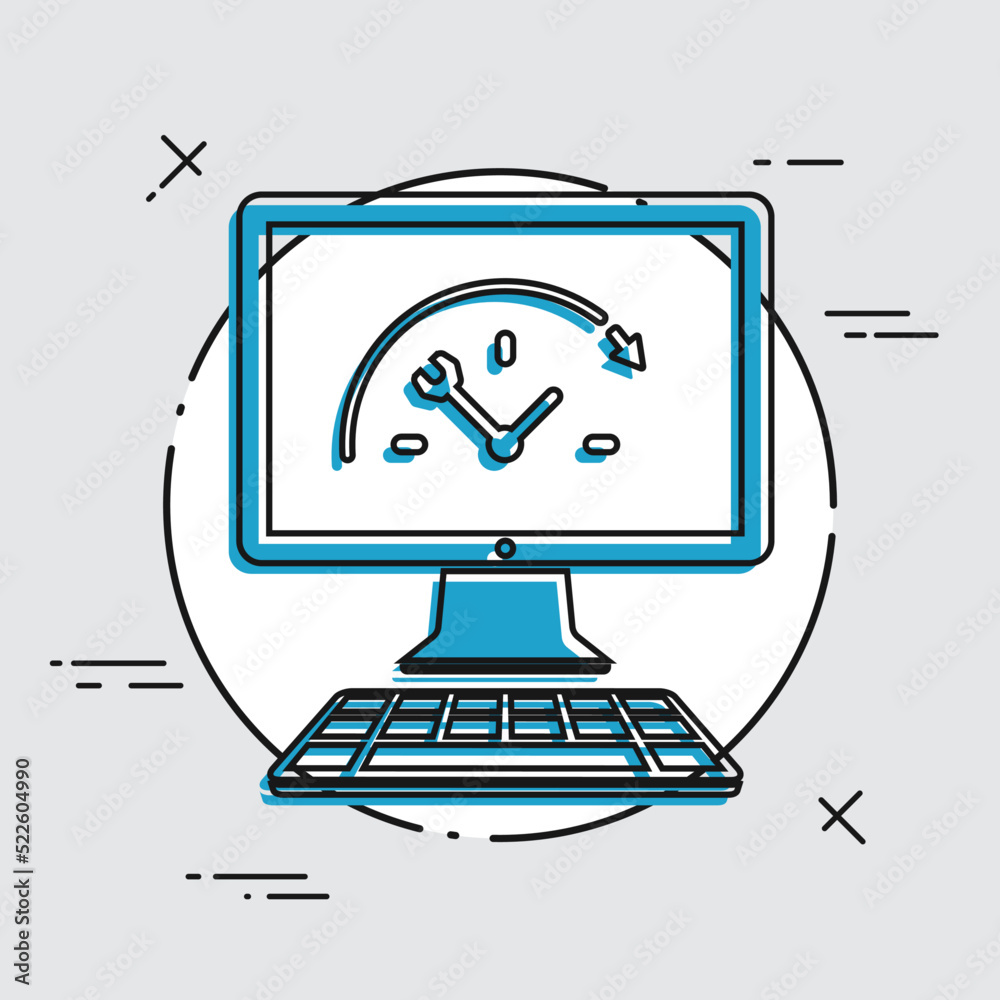 Full time technical assistance - Vector flat icon Full time technical assistance - Vector flat icon