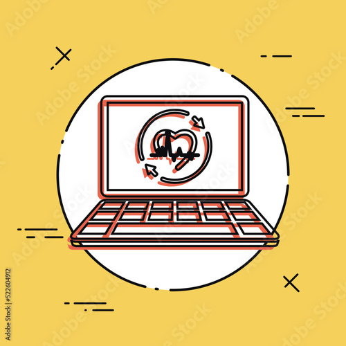 Medical full assistance online - Vector flat icon