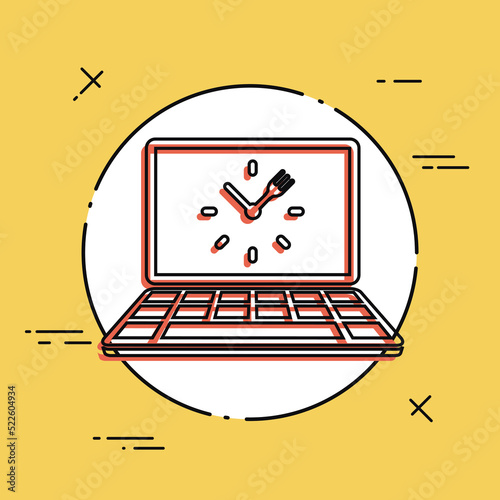 Full time web cooking services - Vector flat icon