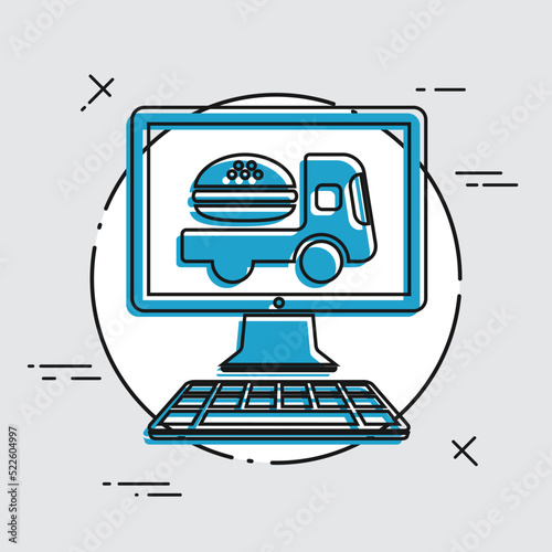 Wallpaper Mural Fast food online delivery - Vector flat icon Torontodigital.ca