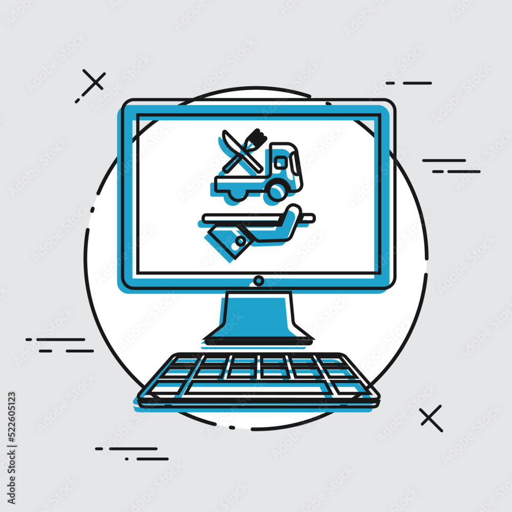 Order online - food delivery services - Vector flat icon Order online - food delivery services - Vector flat icon