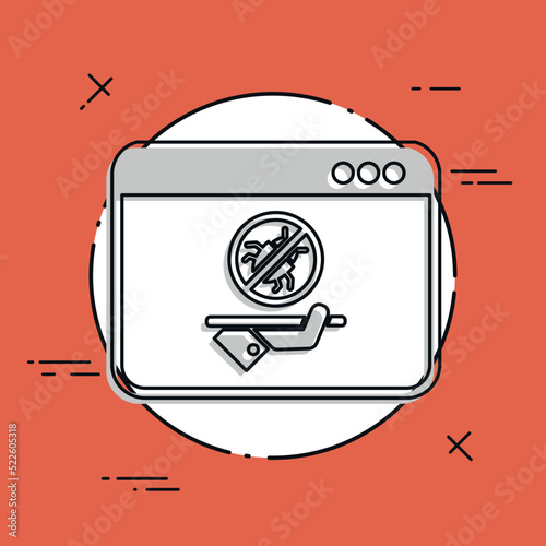 Computer antivirus services - Vector flat icon