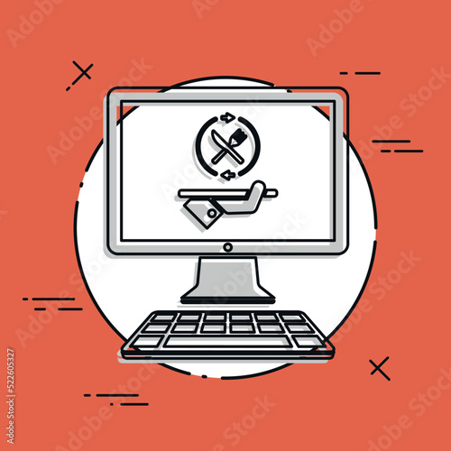 Fooding full web services - Vector flat icon