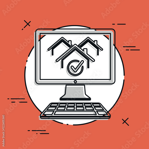 Real estate website symbol - Vector icon of computer application