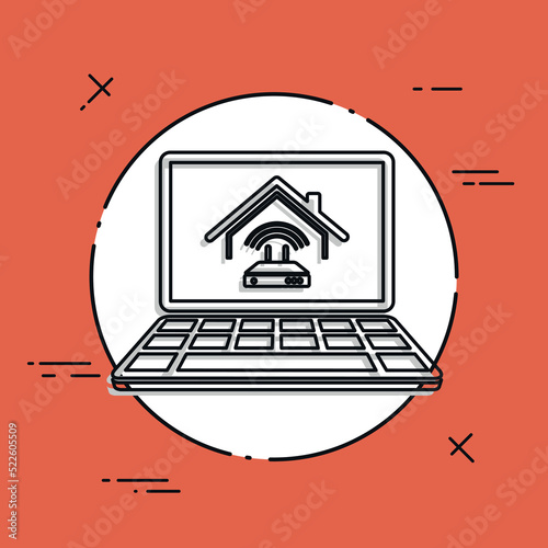 House wi-fi modem - Vector icon for computer website or application