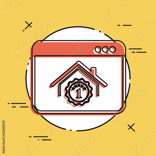 Best house rating winner - Vector icon for computer website or application