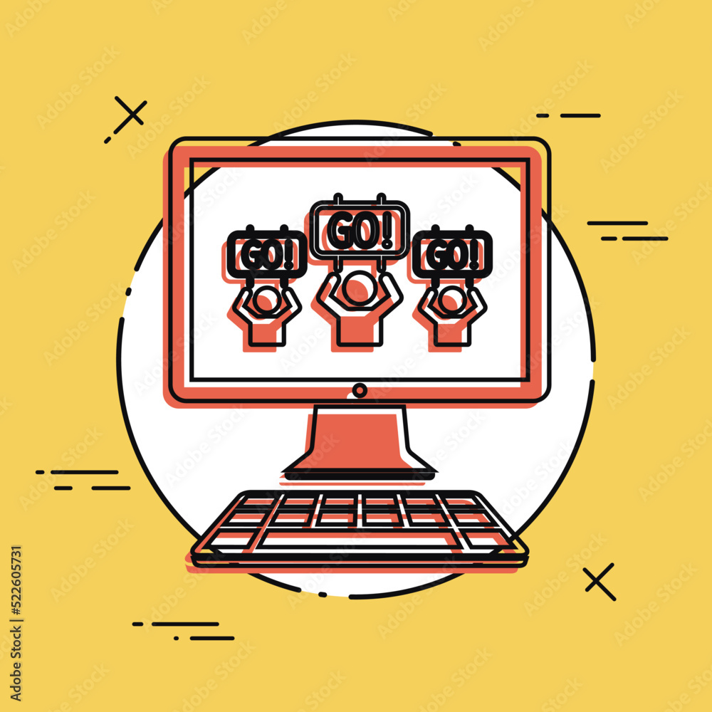 Supporters crowd - Vector icon for computer website or application Supporters crowd - Vector icon for computer website or application