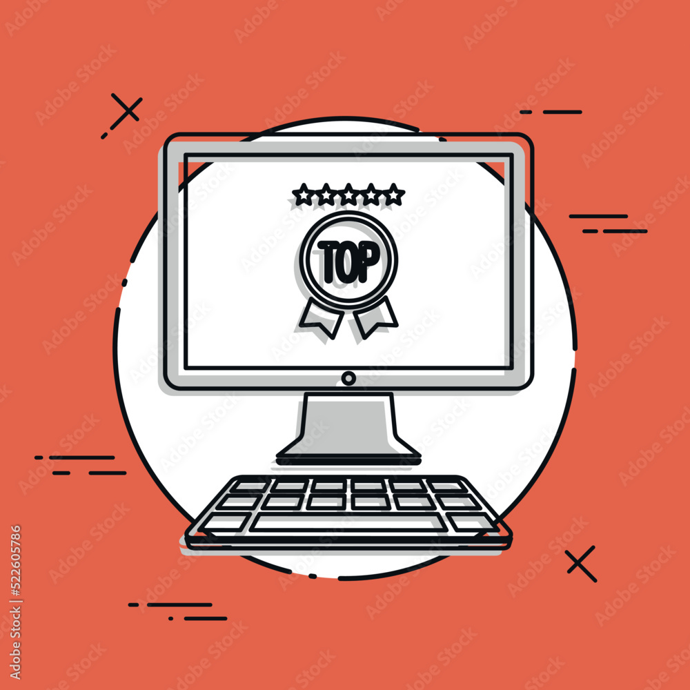 Top rating pc - Vector icon for best computer website or application Top rating pc - Vector icon for best computer website or application