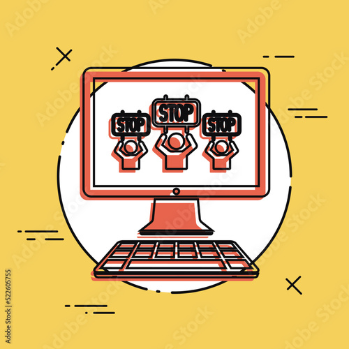 "Stop" crowd - Vector icon for computer website or application
