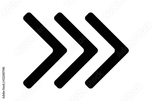 Fast forward play 3 arrows symbol sign icon - vector illustration