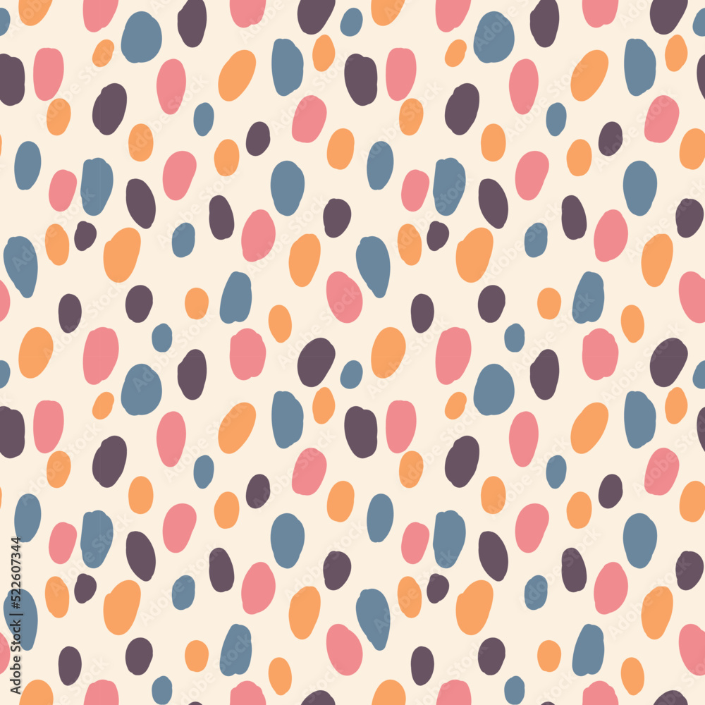 Seamless pattern of multicolored abstract spots on a beige background Seamless pattern of multicolored abstract spots on a beige background