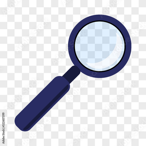Magnifying glass icon. Vector illustration isolated on transparent background