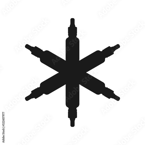 Radial Oil Dropper Bottles Silhouette Icon