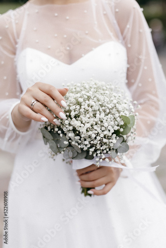 Bridal bouquet of Gypsophila 