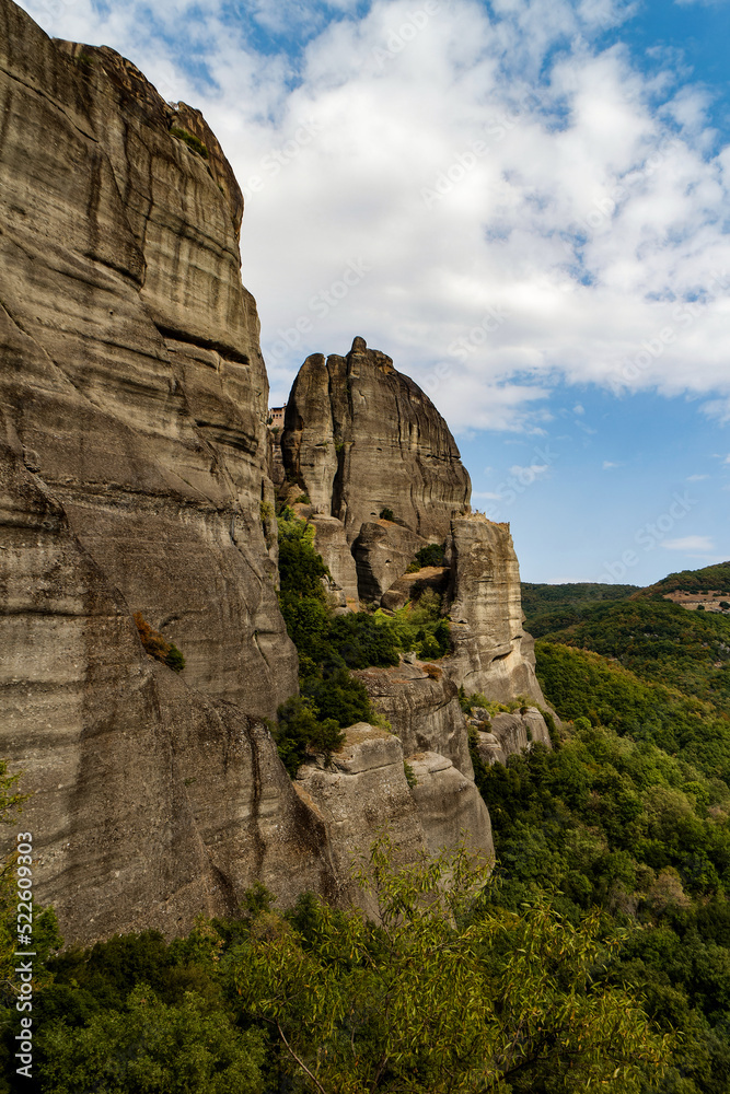 Meteors - a massif of sandstone and conglomerate rocks in central Greece at the northwestern end of the Thessaly plain near the city of Kalambaka with the Orthodox monasteries located there Meteors - a massif of sandstone and conglomerate rocks in central Greece at the northwestern end of the Thessaly plain near the city of Kalambaka with the Orthodox monasteries located there