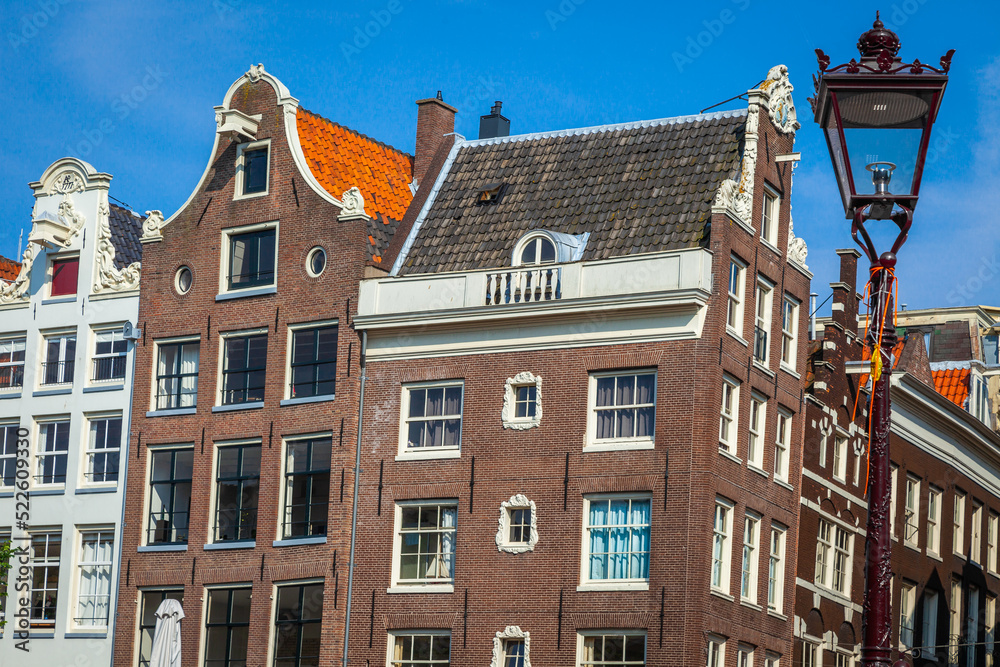 Amsterdam buildings and dutch architecture pattern, Netherlands