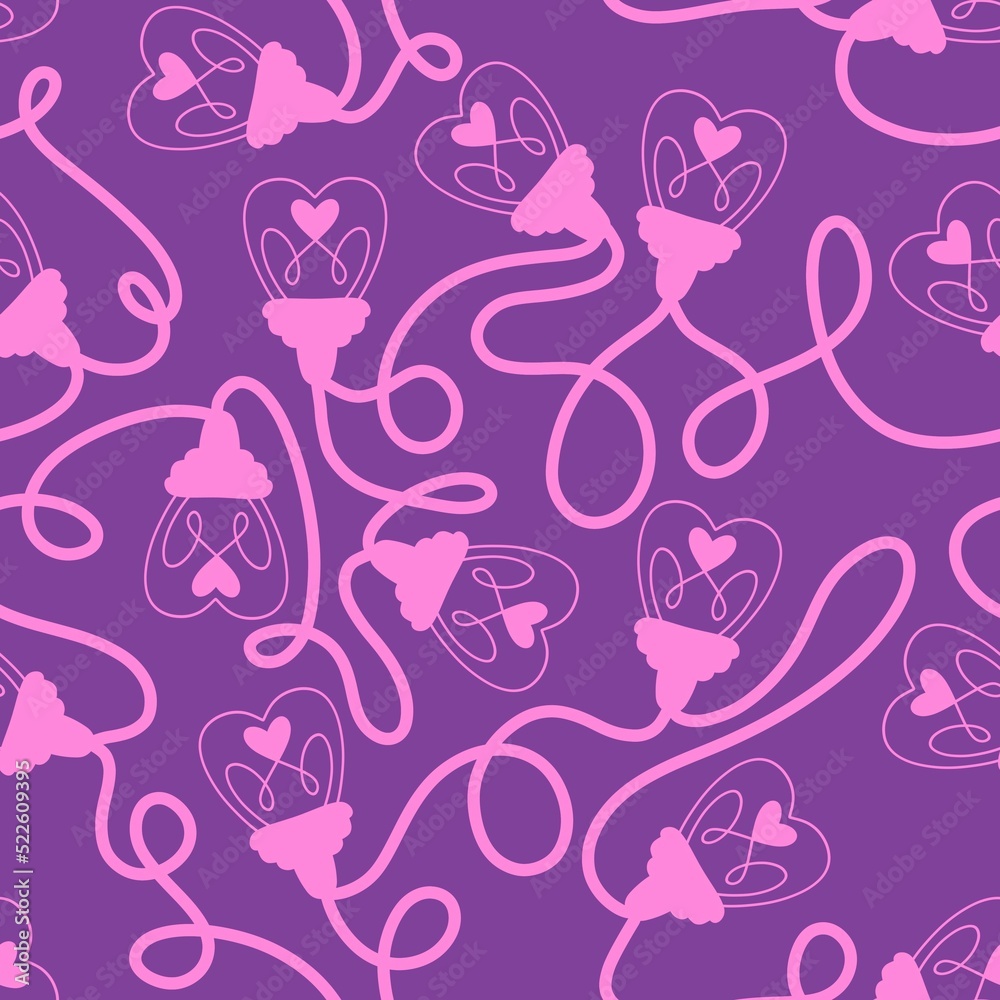 Illumination seamless light heart bulbs pattern for Christmas wrapping and valentines print and kids accessories Illumination seamless light heart bulbs pattern for Christmas wrapping and valentines print and kids accessories