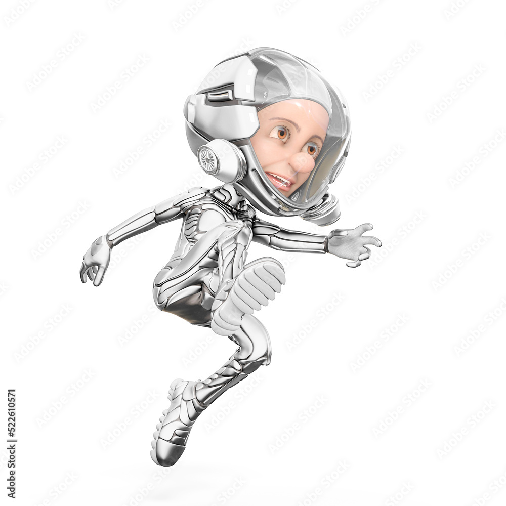 mini astronaut cartoon is running mini astronaut cartoon is running