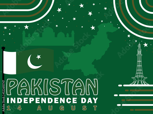 Vector design banner celebrating Pakistan independence day