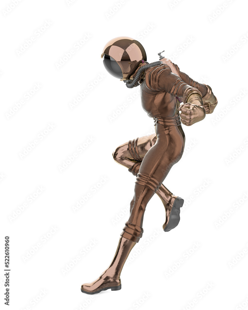 retro astronaut is landing side view retro astronaut is landing side view