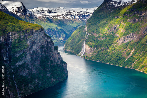 Gierangerfjord and Seven Sisters Waterfalls, Norway, Northern Europe photo