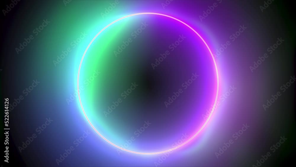 Glowing neon sphere in the dark Glowing neon sphere in the dark