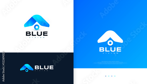 Abstract Letter A Logo with Eye Vision Concept. Modern Initial Letter A Logo Design, Usable for Business and Technology Company